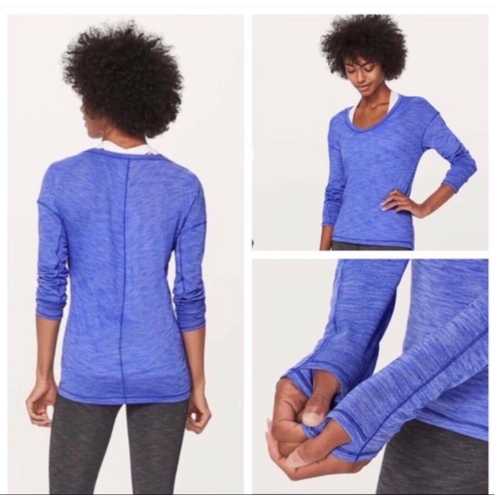 Lululemon 5 Mile Long Sleeve - blue- Size None - measurements In the Photos - Picture 1 of 14